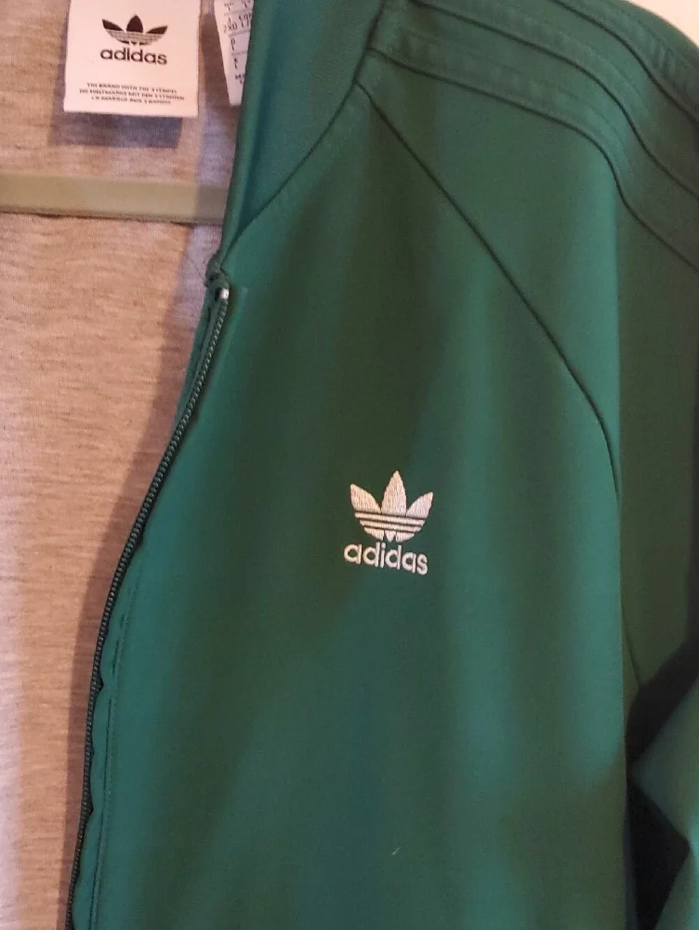 adidas Emerald Green Classic Track Jacket Size L- LIKE NEW